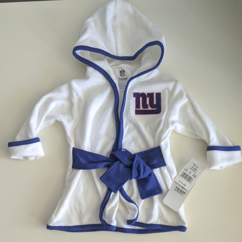 NWT NY Giants NFL Bath Robe 0-9 mo